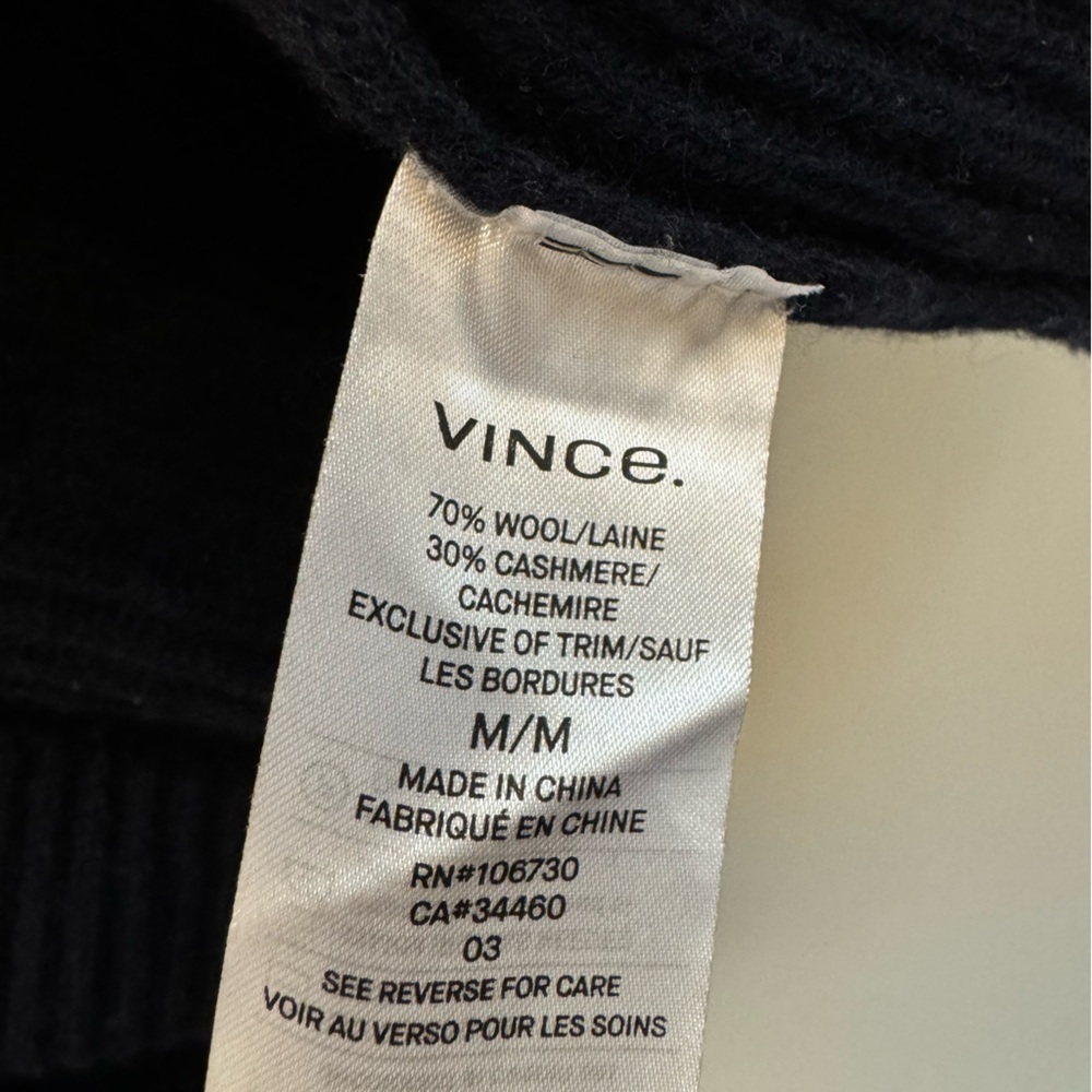 Vince Black Ribbed Open-Front Sweater - Picture 6 of 6